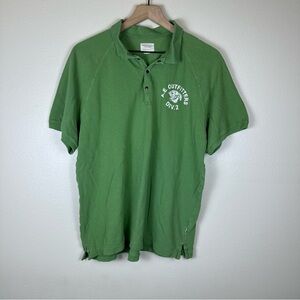 Y2K AMERICAN EAGLE Preppy Green Men's Cotton Polo Shirt